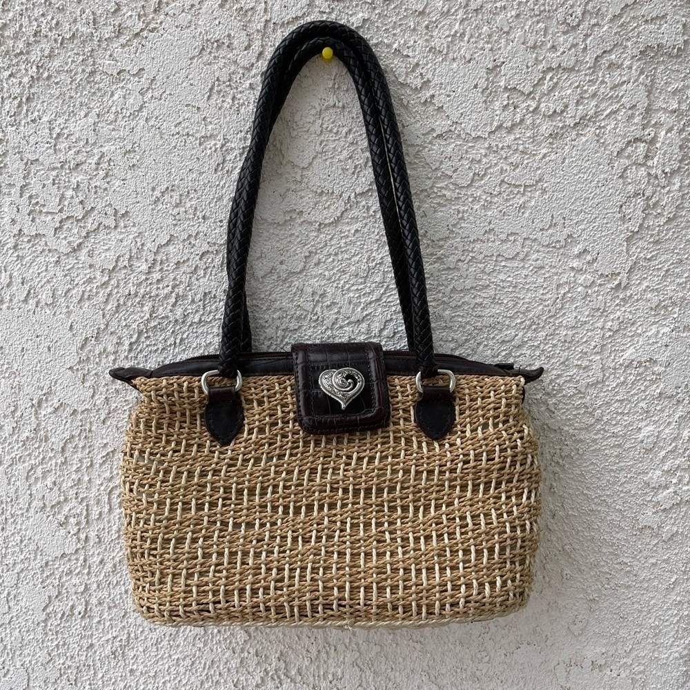 Vintage Brighton straw shoulder bag Y2K